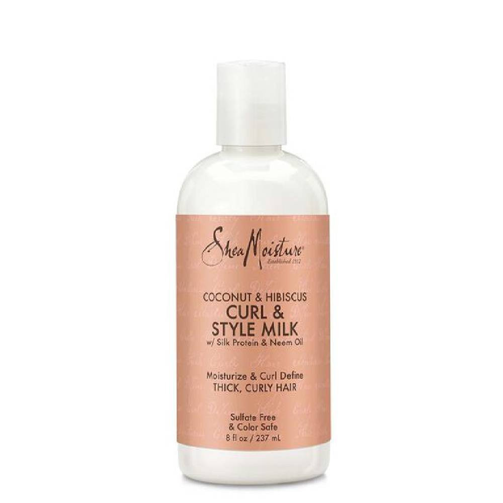 حليب شعر شيا مويستشر 237 مل بجوز الهند والكركدية shea moisture coconut and hibiscus curl and style milk