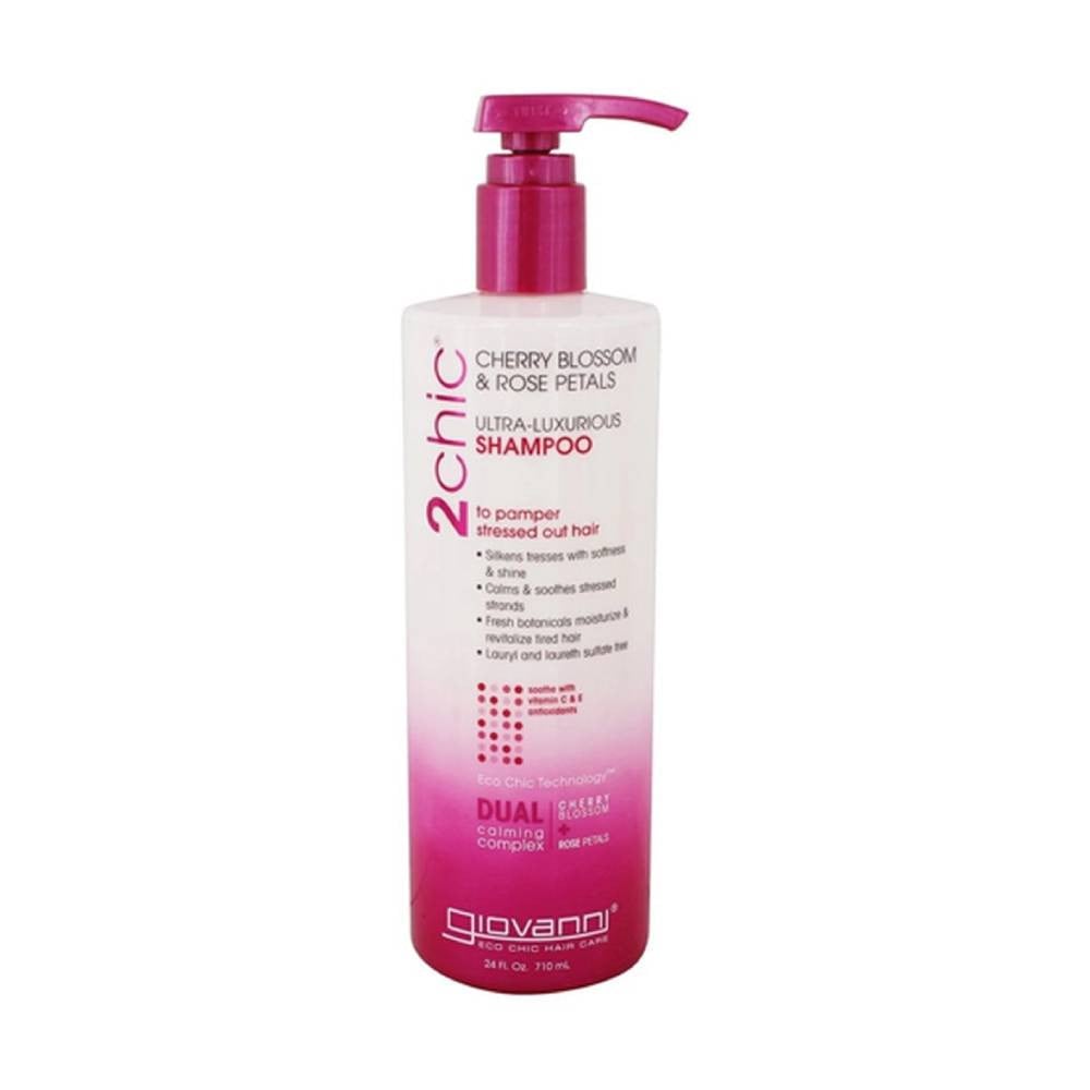 شامبو شعر جيوفاني 710 مل بزهر الكرز وبتلات الورد giovanni 2chic ultra dual calming complex  hair shampoo with cherry blossom and rose petals
