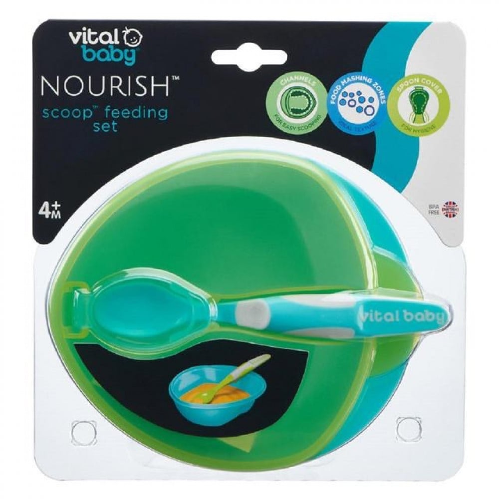 مجموعة تغذية فيتال بيبي نورش سكوب للاطفال vital baby nourish scoop feeding set