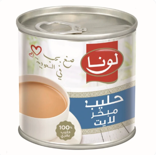 لونا حليب مبخر قليل الدسم 4% دهن 170 جم