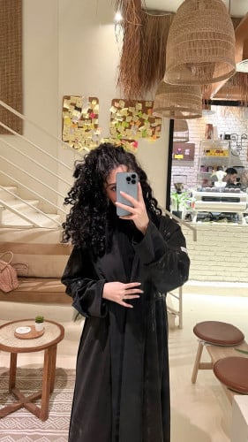 عباية N40 , شامواه جلد اسود