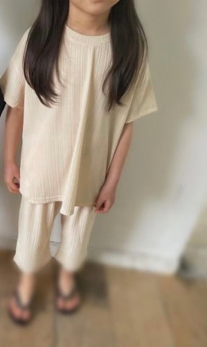 Top bottom set ivory-beige