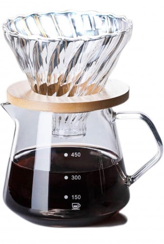 طقم تقطير القهوة زجاجي من هوبزوزا بسعة 600 مل