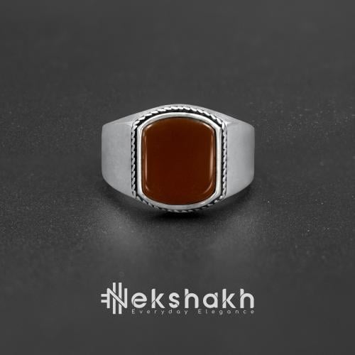 خاتم عنبر الصحراء (فضة عيار 925)