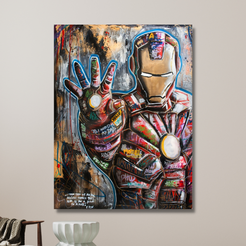 لوحة جدارية فنية مطبوعة - الرجل الحديدي Iron man -...
