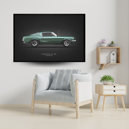 لوحة جدارية مطبوعة سيارة موديل MUSTANG GT 390