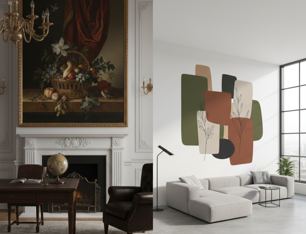 الفرق بين اللوحات الجدارية الكلاسيك والمودرن: أيهما أفضل لمنزلك؟