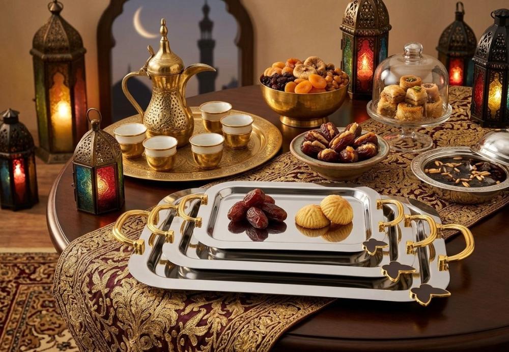 أجمل صواني تقديم فخمة للضيوف في رمضان