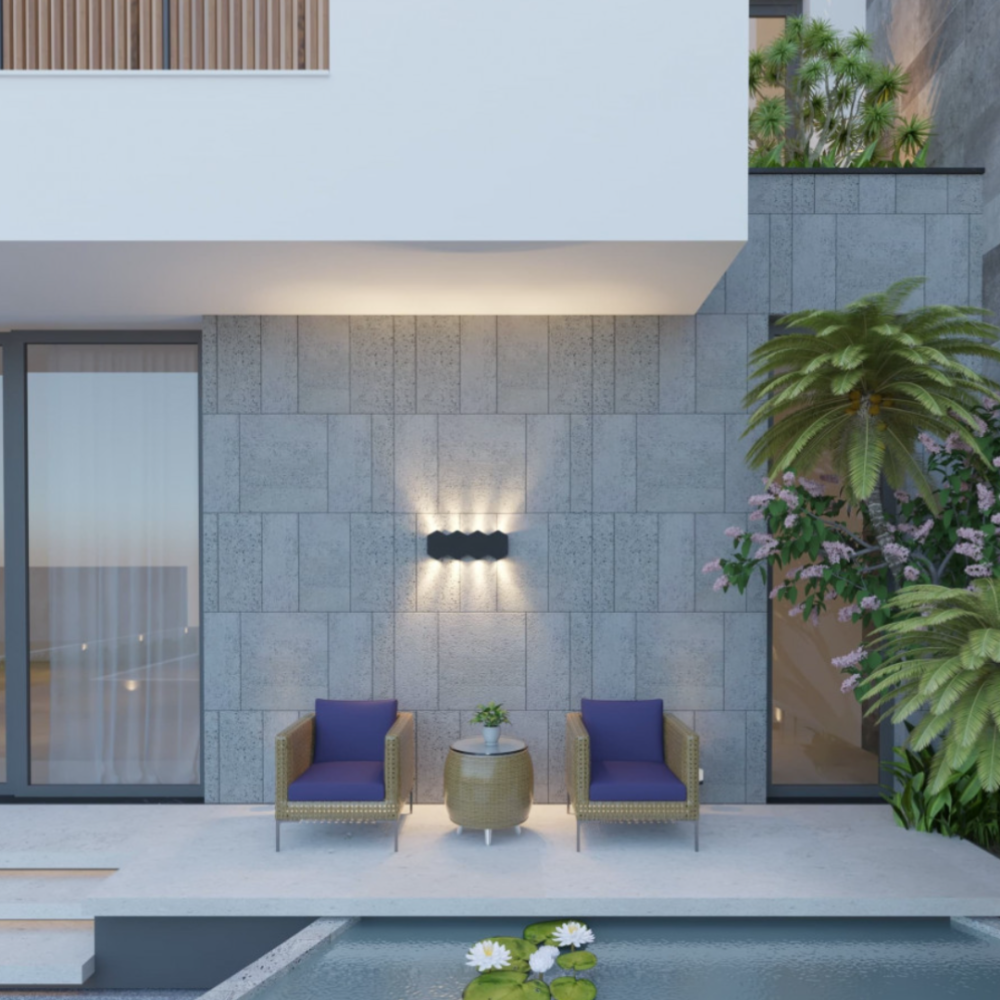 انارة خارجية -ابليك سور خارجي تصميم هندسي عصري وحديث