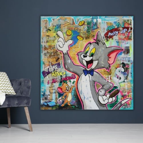 Pop Art Canvas Printed Wall Art - Tom and Jerry | Hayat Mart