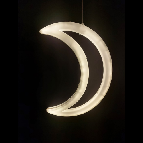 زينة رمضان - هلال رمضان- 60 سم - إضاءة صفراء