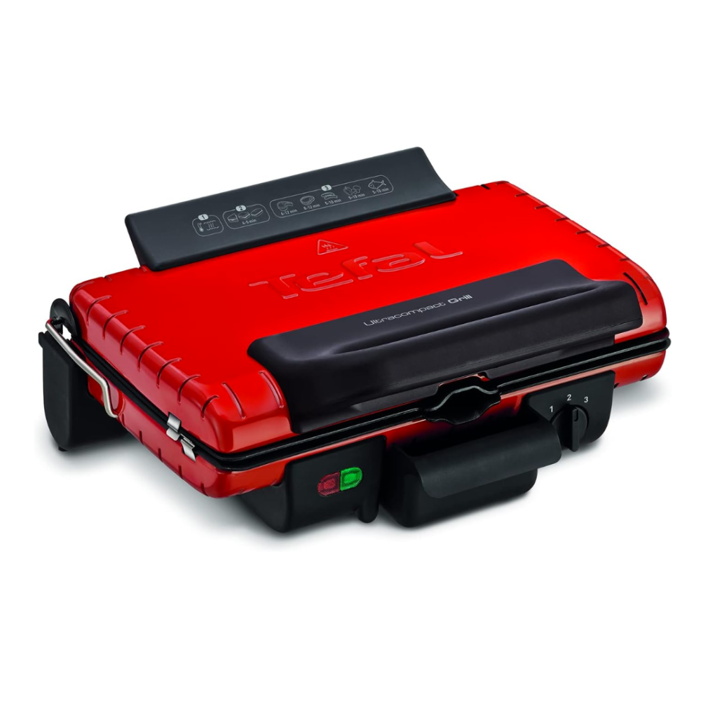 Tefal Ultra Compact Grill with Barbecue Burner and Adjustable Thermostat -  1700 Watt - Red - ميساكي Mesaky