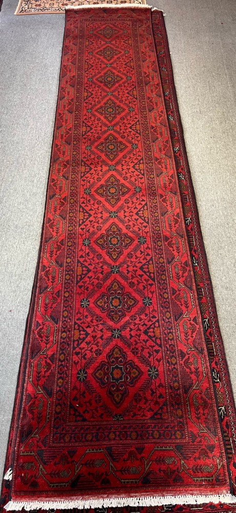 سجادة ممر و مدة افغاني صناعة يدوية  قوقازي  | مقاس: 400x80 cm - اختر النقشة