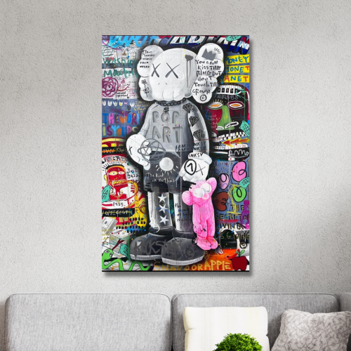 لوحة جدارية فنية مطبوعة - KAWS كاوس - بوب ارت