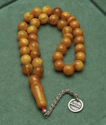 كهرمان ضغط قديم مع فضة