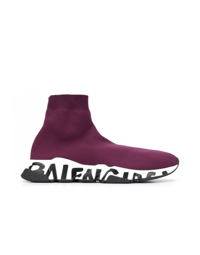Balenciaga Burgundy Leather and Mesh Race Runner Low Top Sneakers Size 42  Balenciaga  TLC