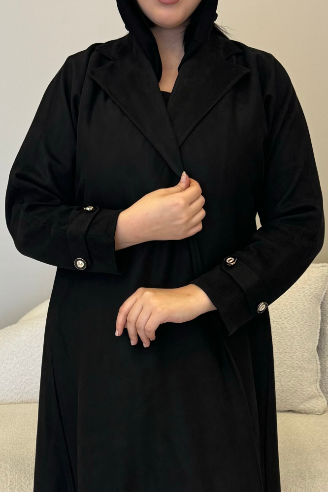 عباية شتوية رسمية من قماش الشامواه الناعم