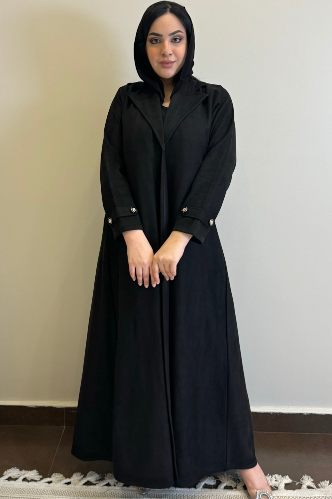 عباية شتوية رسمية من قماش الشامواه الناعم