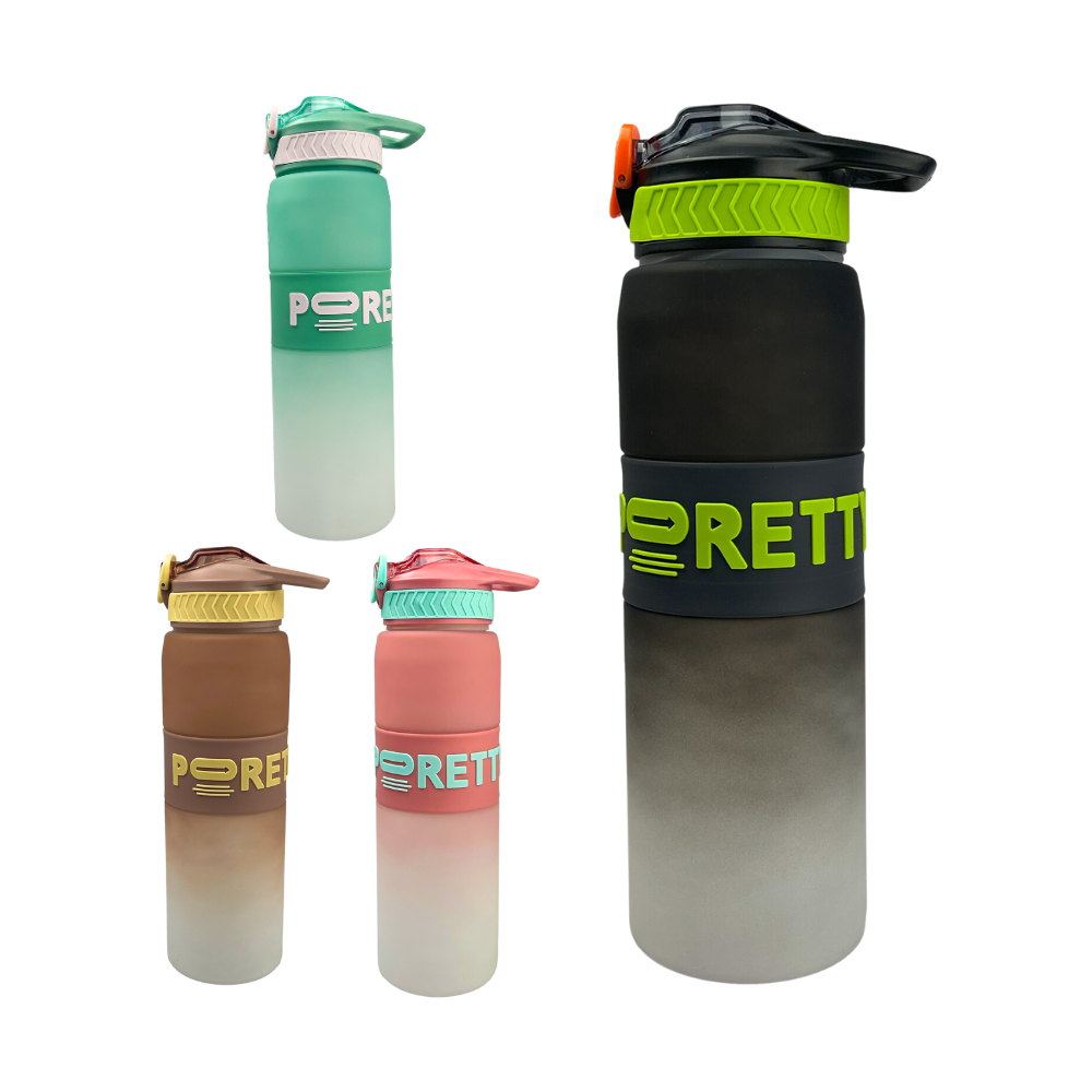 زجاجة رياضية متدرجة 1 لتر ألوان متعددة