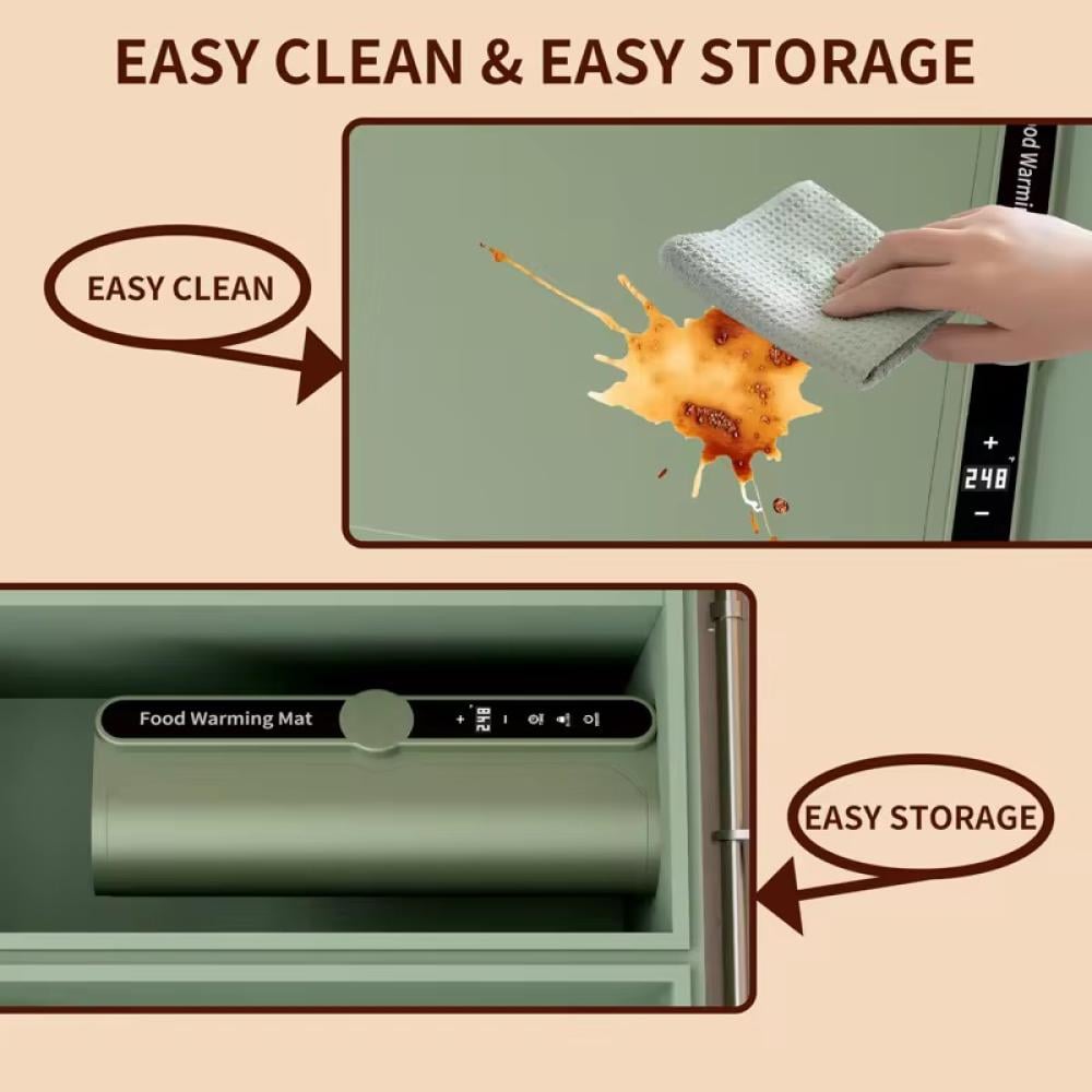 لوحة تسخين كهربائية للطعام قابلة للطي(أبيض كريمي)
