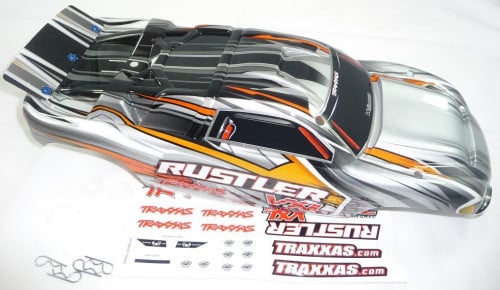 Traxxas 1/10 Rustler VXL Silver Body for RC