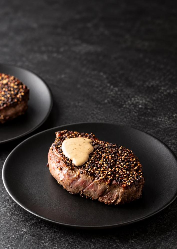 Striploin Steak with Pepper Sauce
