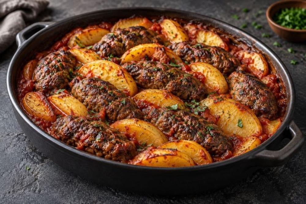 Oven-Baked Kofta with Potatoes: A Balanced Tray Without Excess Liquid