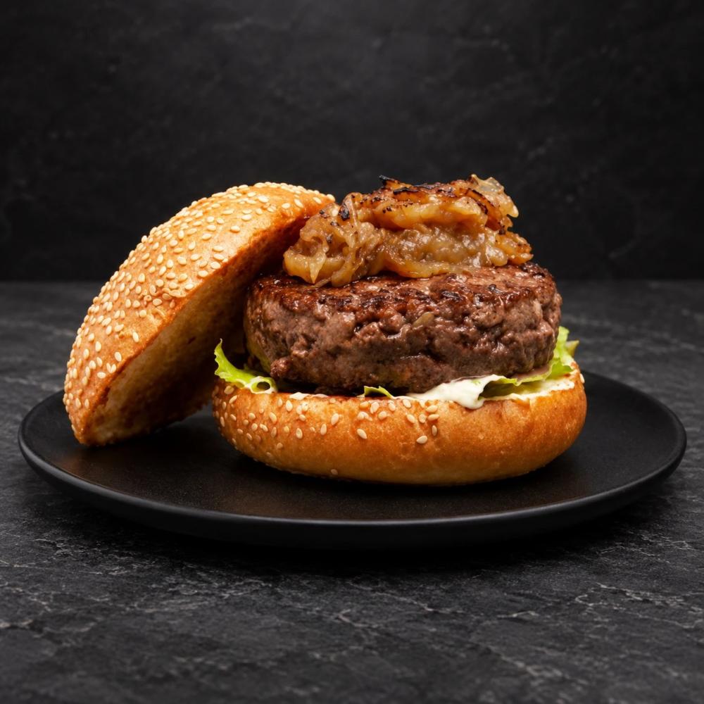 Naimi Lamb Burgers with Caramelised Onions