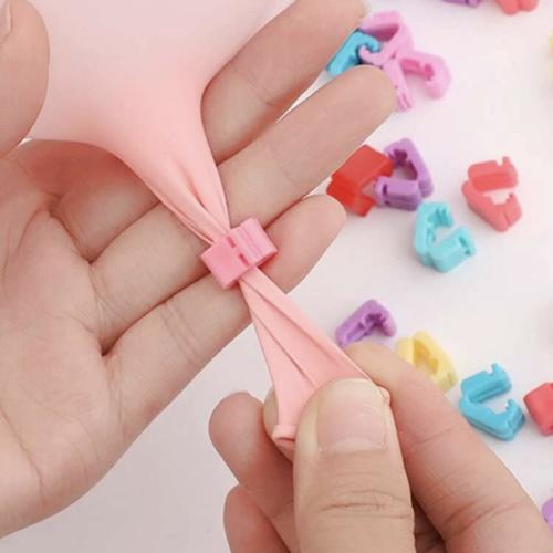 مشابك بالونات ملونة لربط وإغلاق البالونات بسهولة