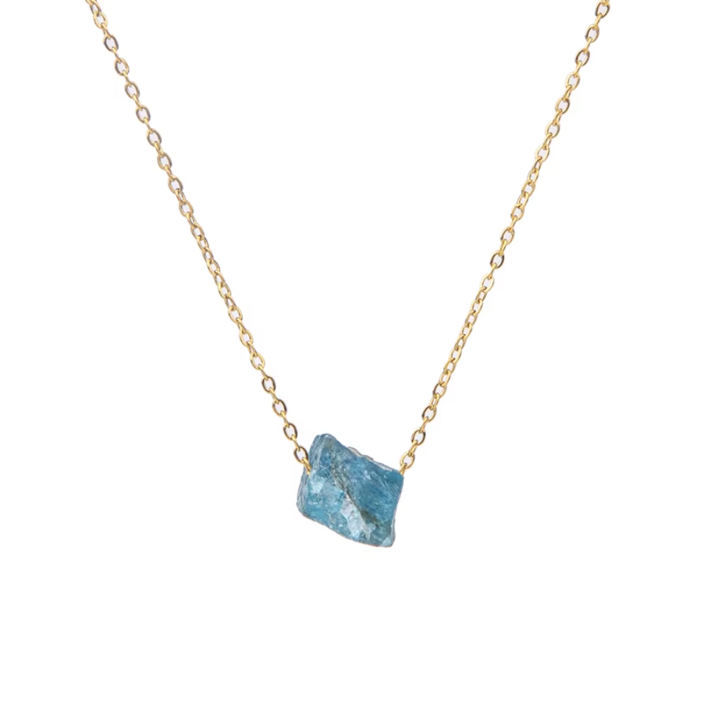 سلسال Raw Light  حجر طبيعي  وسلسلة ذهبية