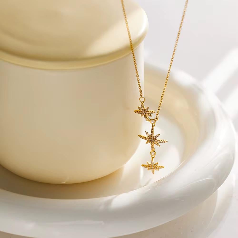 سلسال Golden Starry زركون مطلي ذهب