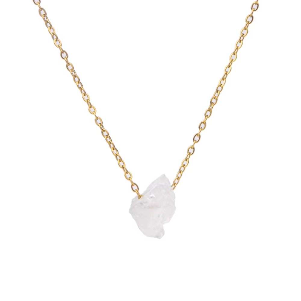 سلسال Raw Light  حجر طبيعي  وسلسلة ذهبية