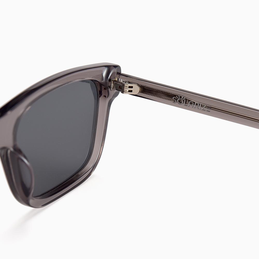 نظارة شمسية مستطيلة بإطار رمادي شفاف حماية عالية من أشعة UV