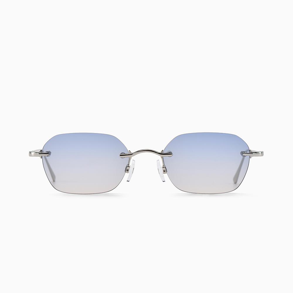 نظارة شمسية بدون اطار بعدسات سماوية ما تسبب حساسية من سولاريز