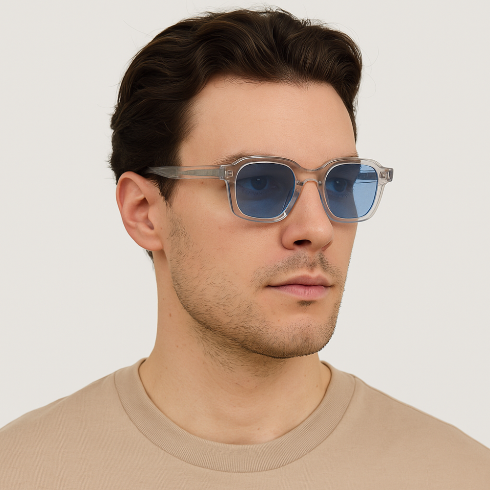 نظارة شمسية زرقاء بلون هادئ وعصري مناسبة للجنسين