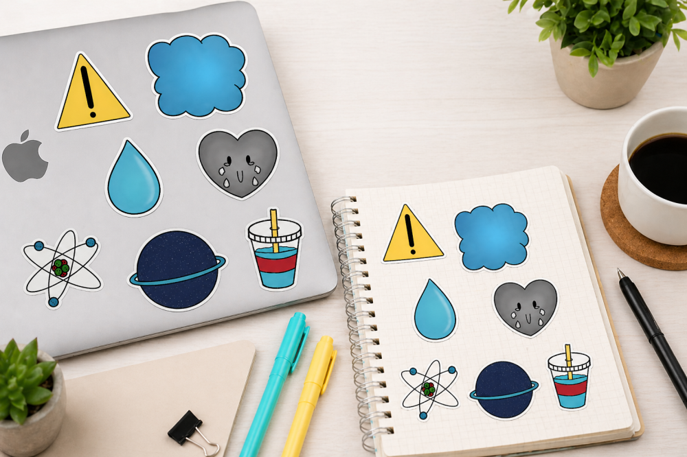 أفكار إبداعية لاستخدام الستكرات (Stickers) في تزيين لابتوبك ومذكرتك