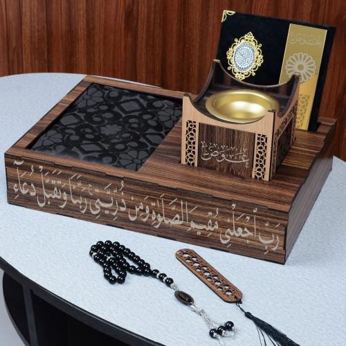 بوكس رجالي خشبي رمضاني سجاد تركي مبطن ومصحف قران م...