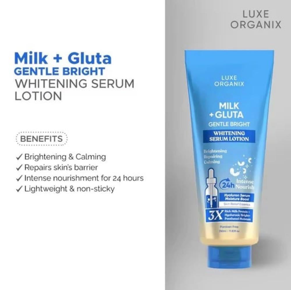 لوكسي اورجانيكس لوشن التبييض بالحليب العضوي /Luxe Organic Milk+Gluta Whitening serum lotion