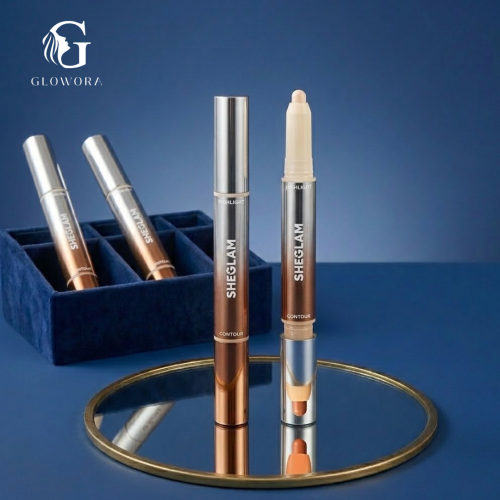 SHEGLAM قلم تحديد الأنف 2 في 1 من Fine Line-قلم تحديد بلونين من Umber-قلم تحديد غير دهني يدوم طويلاً-متعدد الاستخدامات-يعمل على تنعيم الخطوط الدقيقة-تحديد كريمي كنتور علامة تجارية جمال مكياج ميكب مستحضرات تجميل للنساء الفتيات مثالي لفصل الصيف الربيع مثالي