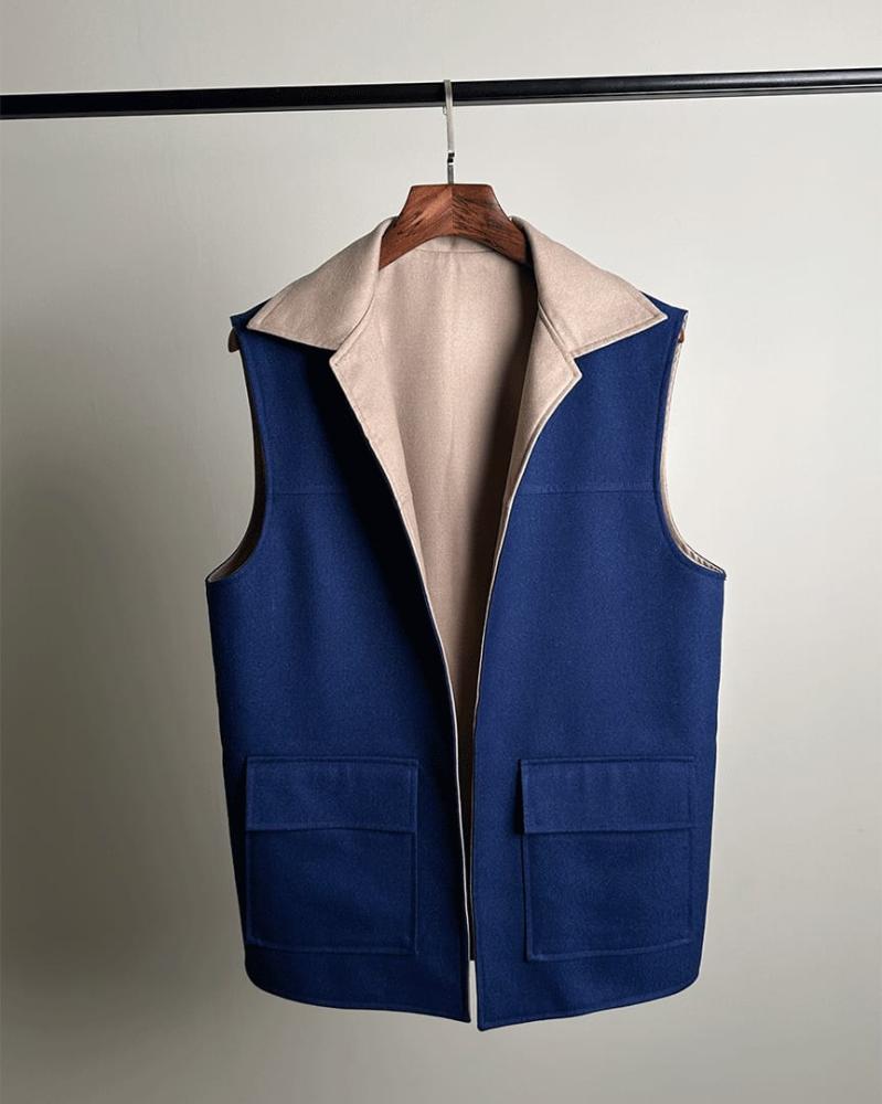 سديري وجهين قلاب - أزرق ورمادي