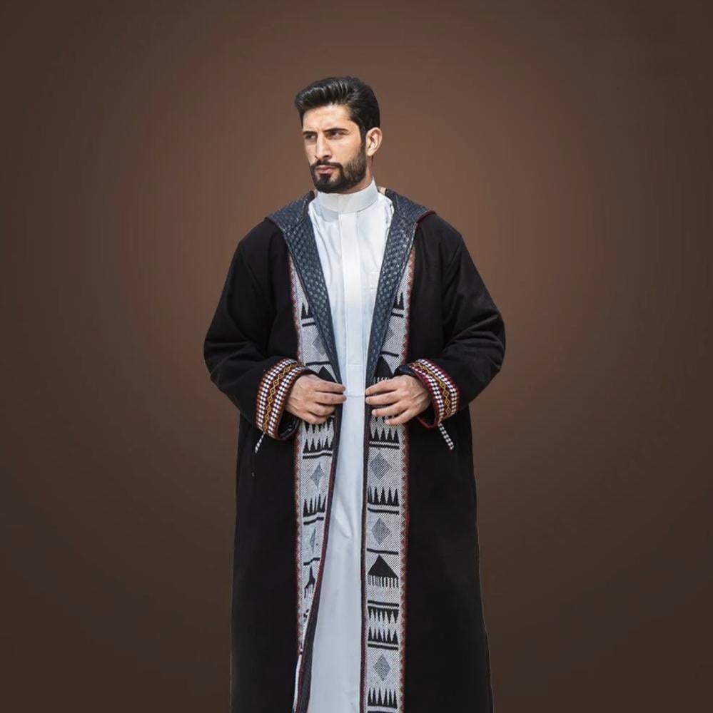 فروة رجالي شتوي دبل فيس أسود - جملي