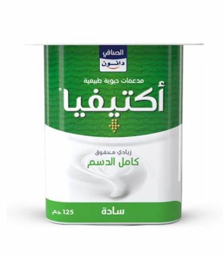 زبادي اكتيفيا سادة كامل الدسم الصافي120ج