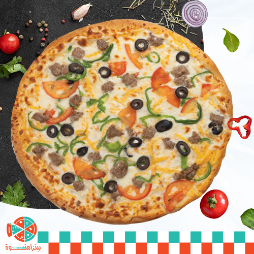 بيتزا قطع اللحم Meat ball pizza