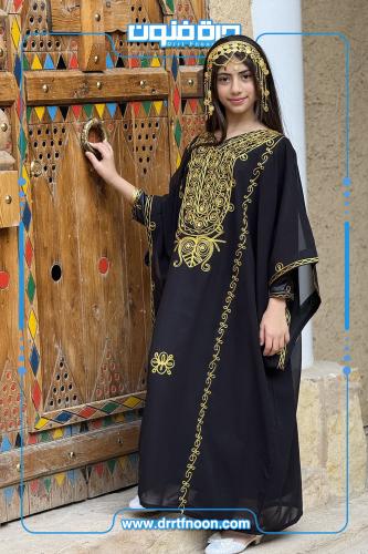 ثوب النشل النجدي بناتي ( أسود )