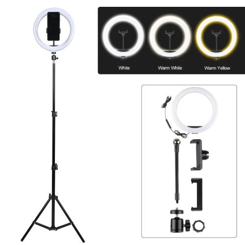 مصباح حلقي LED للتصوير الفوتوغرافي مع حامل ثلاثي ا...