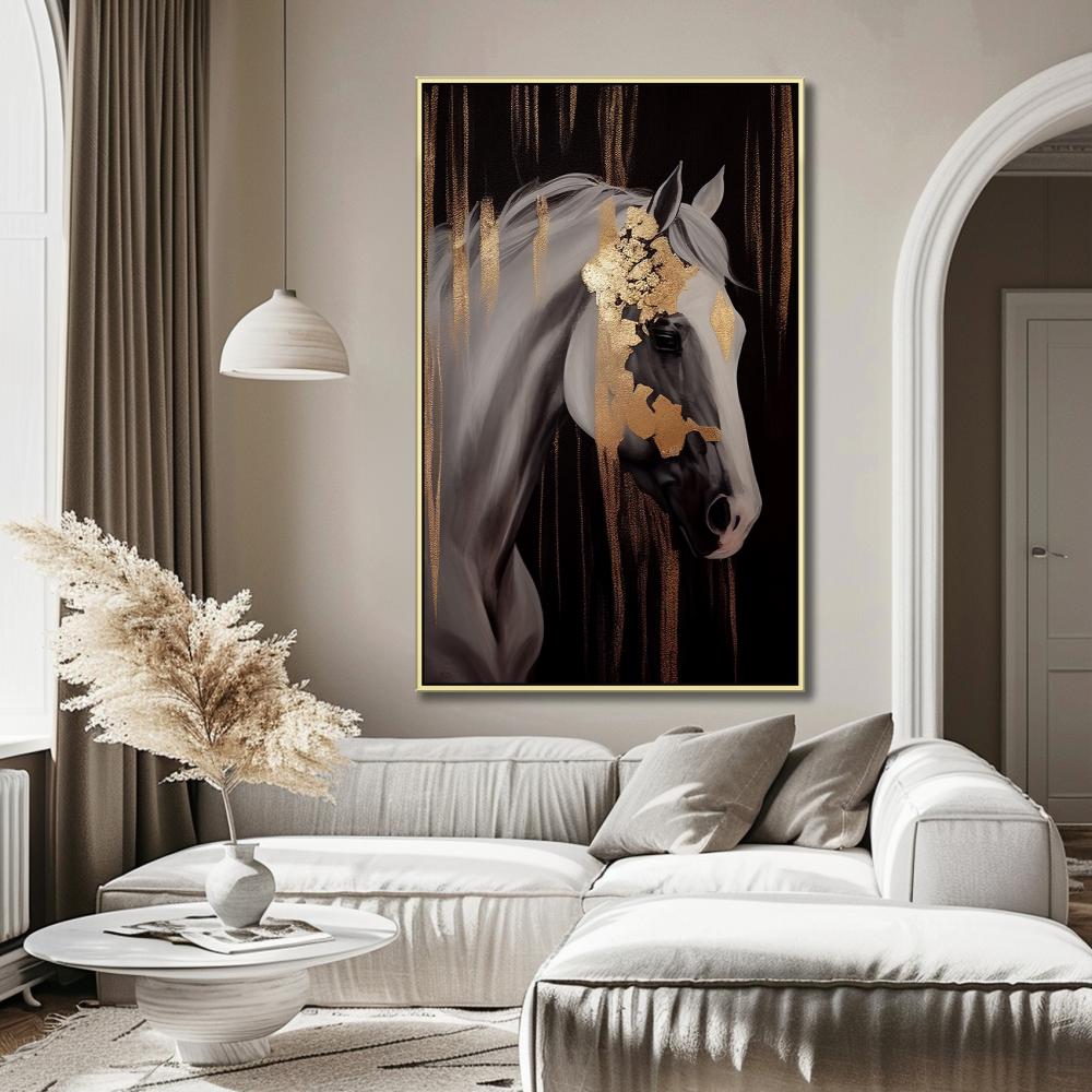 لوحة خيل بتصميم عصري
