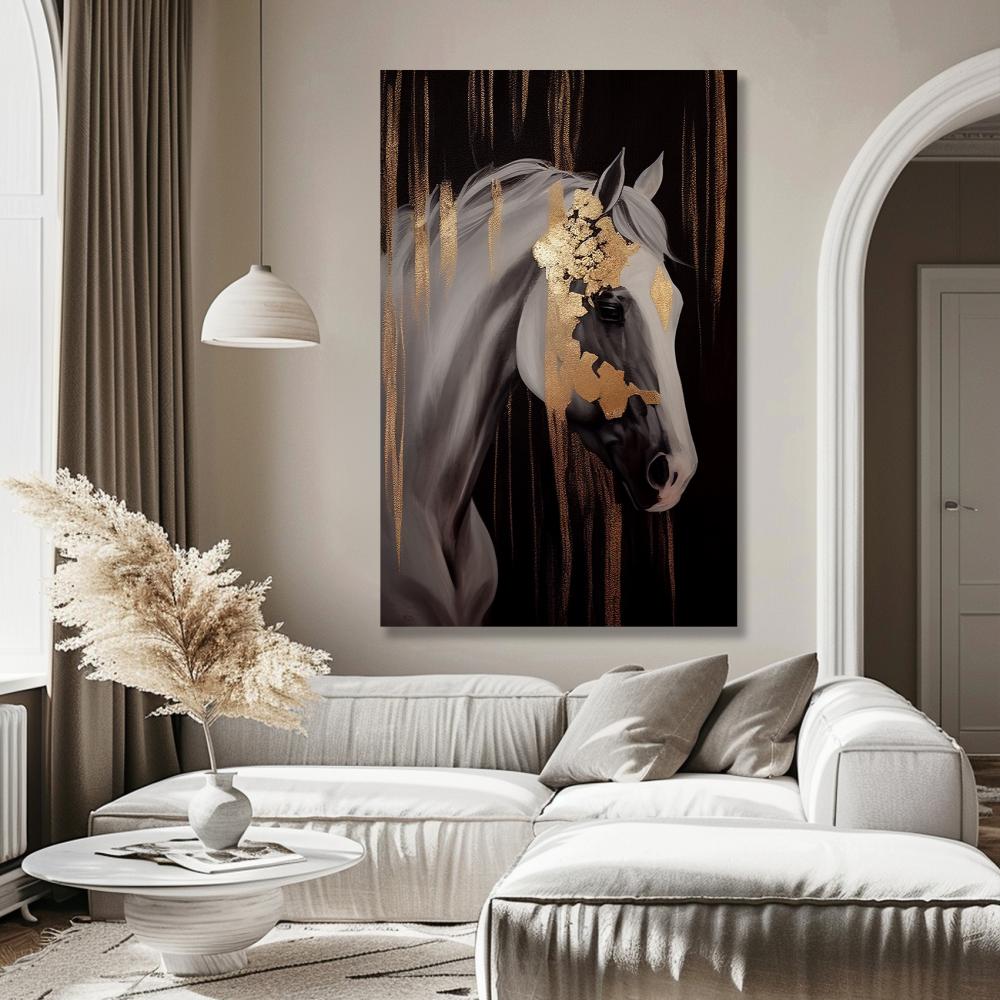 لوحة خيل بتصميم عصري