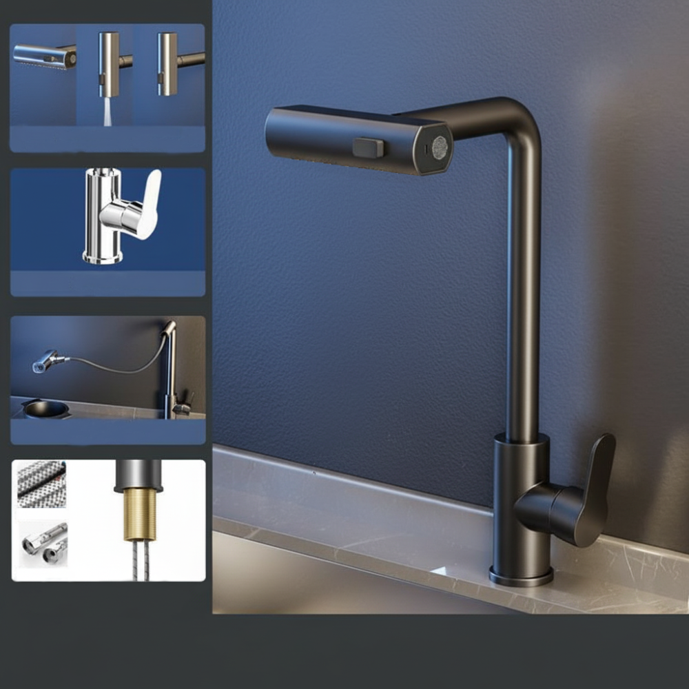 خلاط مطبخ مطري متعدد الاستخدامات اسود