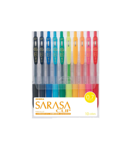 مجموعة اقلام 10 حبات ZEBRA SARASA CLIP