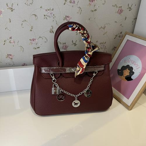 بيركن عنابي (قفل فضي) 25cm